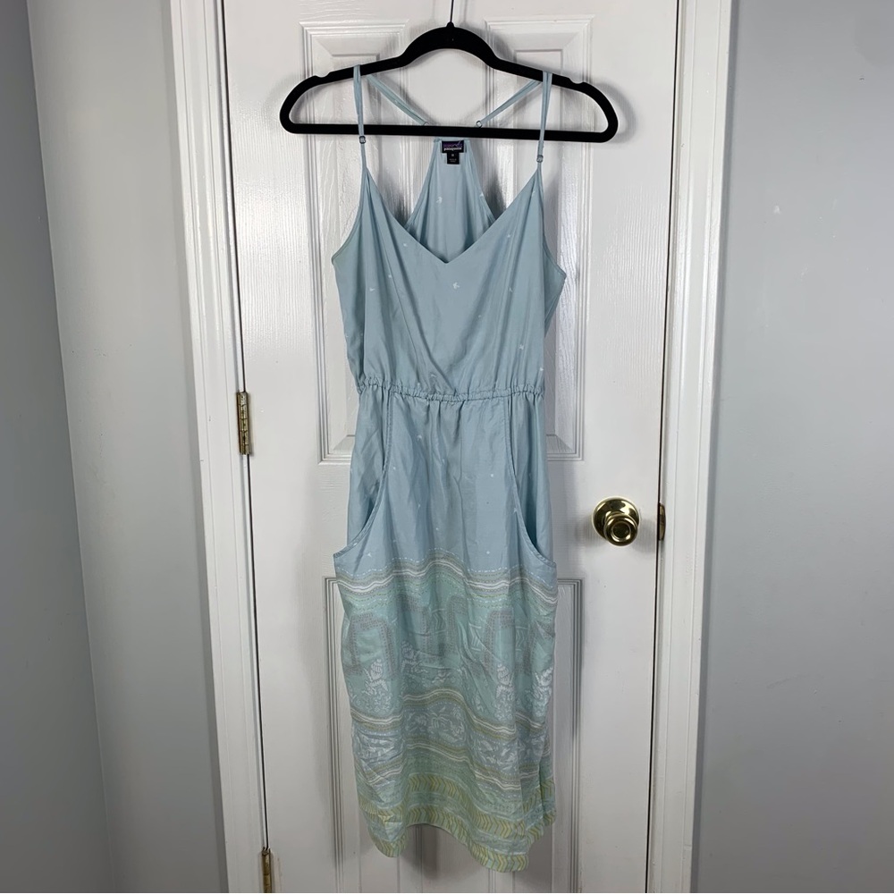 Patagonia Lost Wildflower Dress Blue Size Medium - Picture 2 of 4